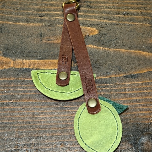 Portland Leather Lime and Brown Keychain Purse Flair - Picture 3 of 3